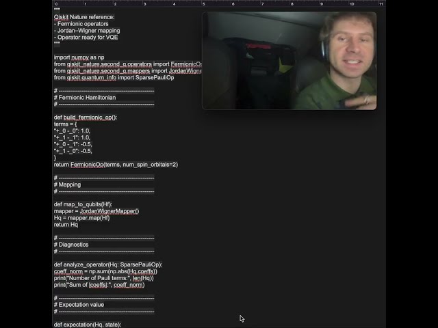 Finite dimensional representations of VQE operators in OpenFermion and Qiskit