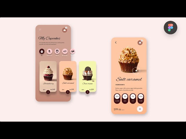 Cupcake App UI/UX Inspiration design - Baking Meets Design #uiuxdesign