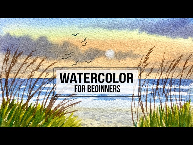 Easy No Sketch Watercolor Beach Tutorial For New Artists