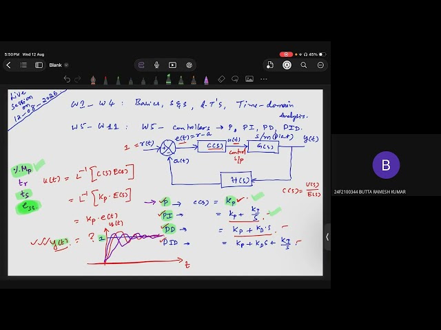 BS control engineering, live on 12-08-2026 week 9 controller design using Frequency Response