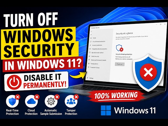 How to Turn Off Windows Security in Windows 11? Disable It Permanently! (2026)