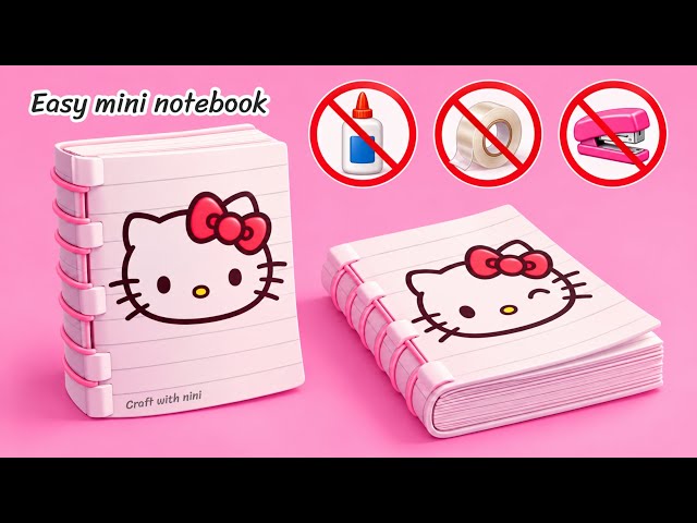 DIY cute mini notebook 🎀 no glue no tape craft / easy paper craft / cute art stationery 