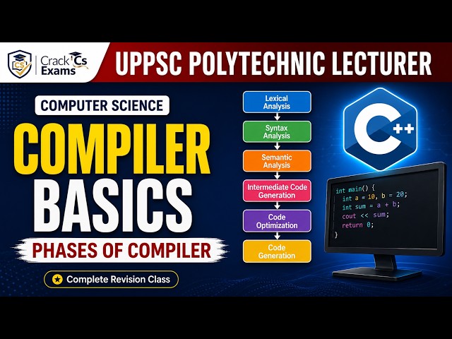 Compiler Basics & Phases of Compiler | Lexical, Syntax, Semantic | UPPSC Polytechnic Lecturer CS
