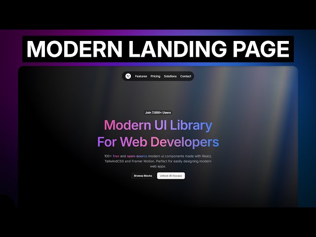 Build a Stunning Landing Page with an Animated Aurora Background – Next.js & TailwindCSS