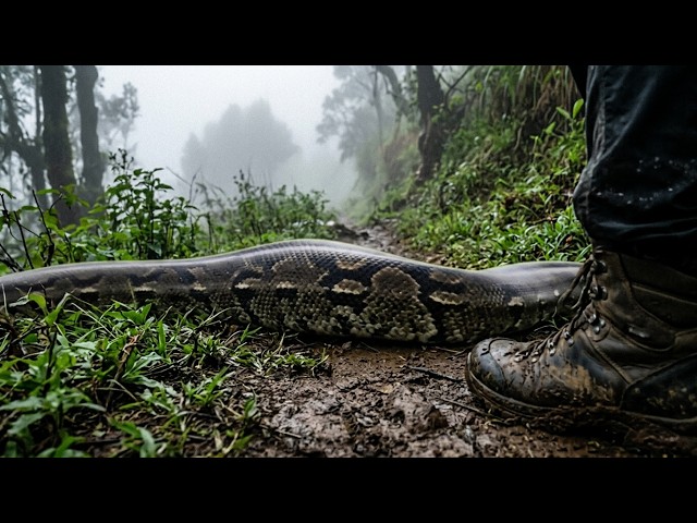 Python Snake Spotted on the Mountain! 😱 | Stay Away During Monsoon ⚠️