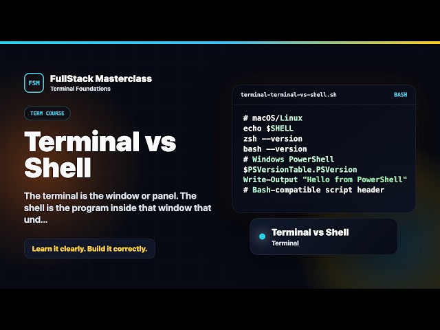 Terminal vs Shell Explained | FullStack Masterclass Terminal Course