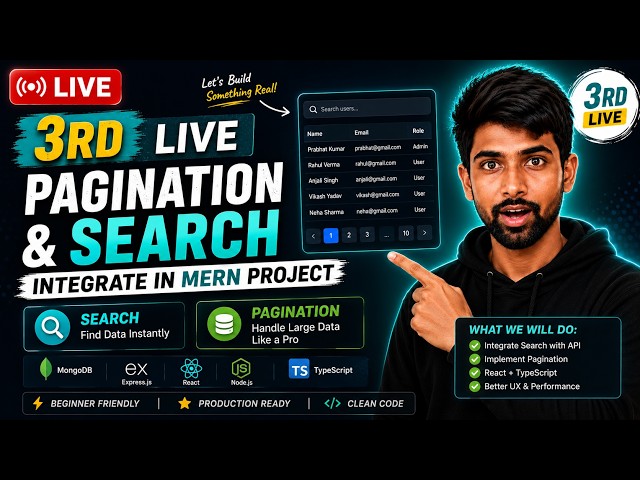 3rd Live 🔥 MERN Project | Add Pagination & Search | Production-Level React + TypeScript