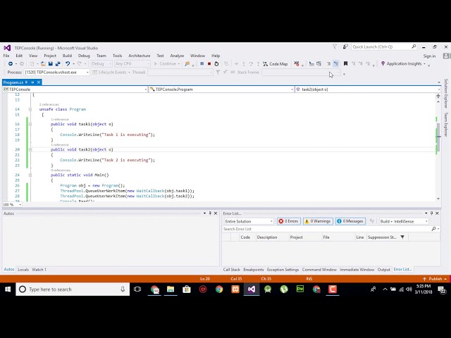 166 C# Program to Create Thread Pools
