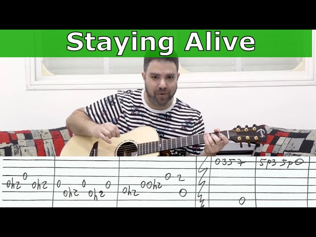 Fingerstyle Tutorial: Stayin' Alive (FULL Instrumental) -- Guitar Lesson w/ TAB