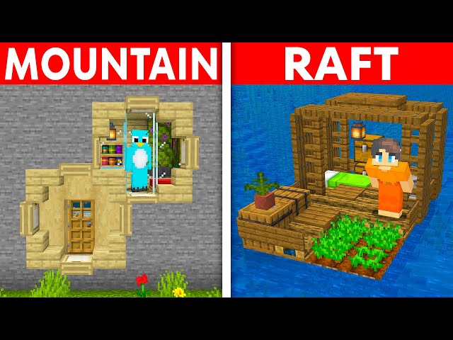 How To Build 4 EASY STARTER HOUSES in Minecraft