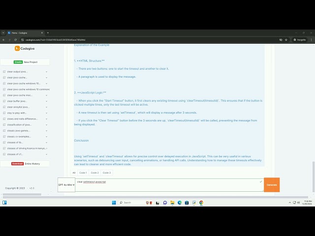 clear settimeout javascript