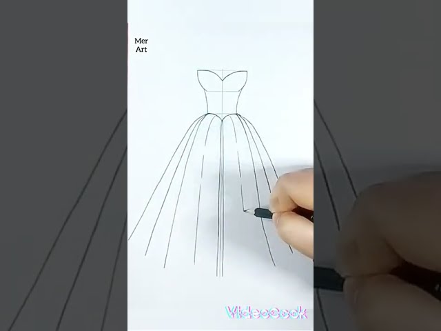 Dress drawing// Drawing tutorial. #tutorial #drawing  #fashion