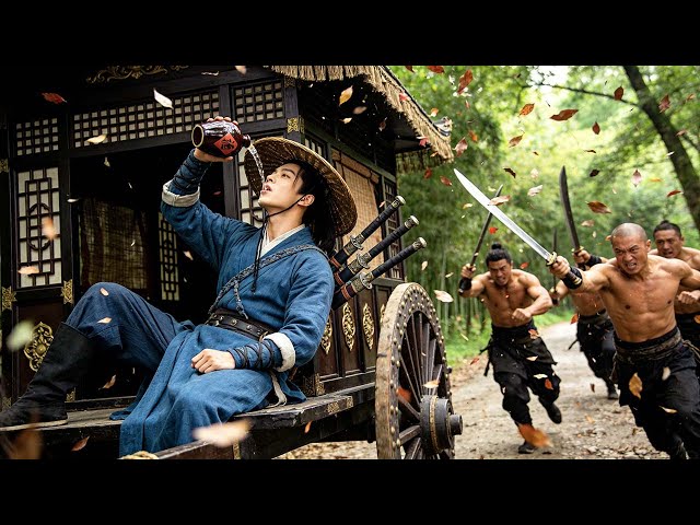 Kung Fu Movie! This humble cart driver is a hidden Kung Fu master, wiping out 100 thugs in seconds!