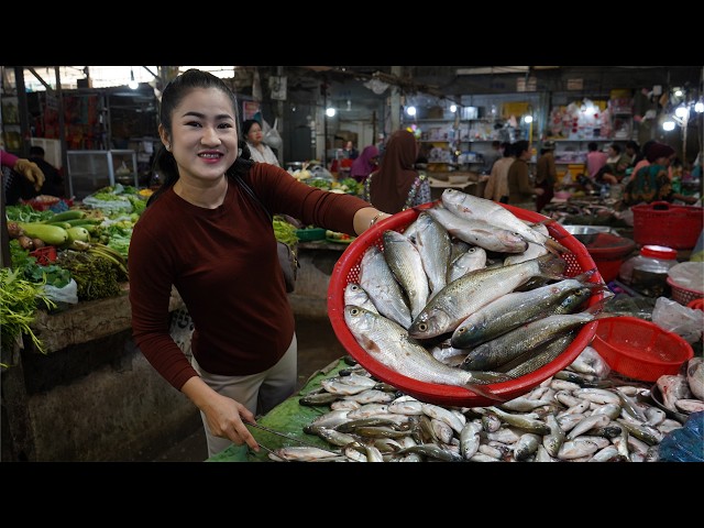 4K film - Market show: Buy fresh fishes for cooking | Yummy River fishes recipes