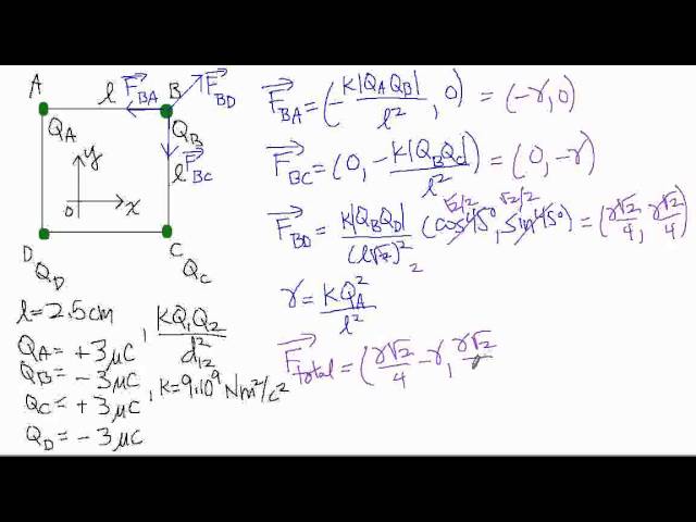 Philfour AP Physics 1 : Charge & Electric Forces - 2D Coulomb's Law Problems