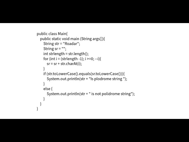 To check the given string is palindrome or not