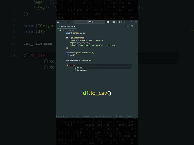 🎥 How to Write Your DataFrame to a CSV File in Python! 🐍💡