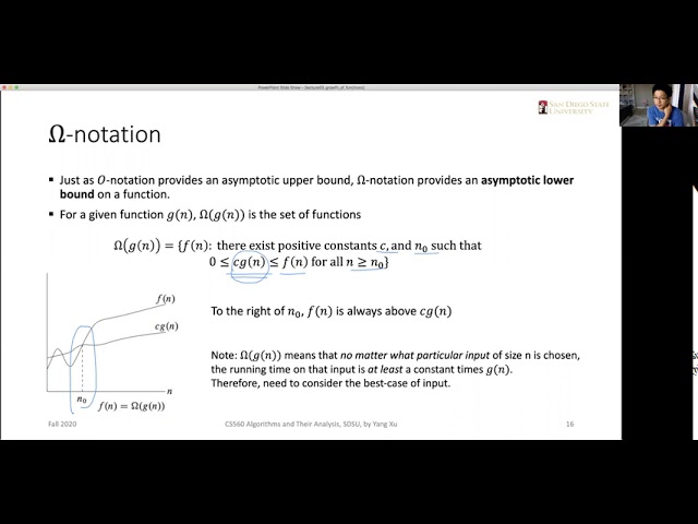 CS560 Algorithms and Their Analysis: Big Omega notation and its relationship with Big Theta & Big O