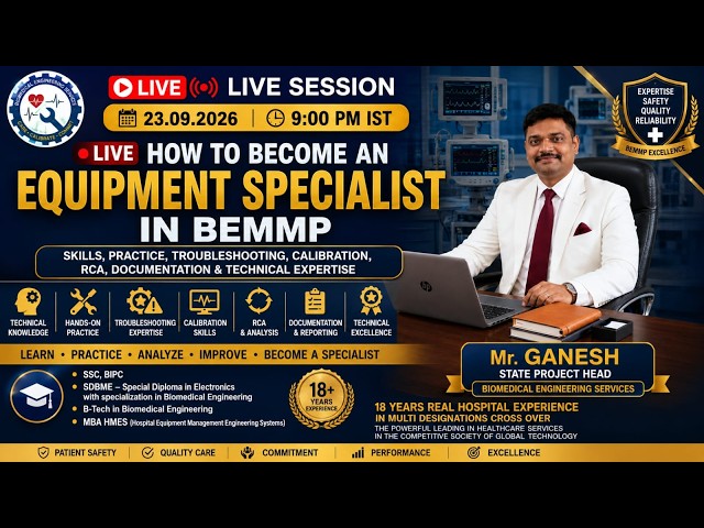 🔴 LIVE | BECOME AN EQUIPMENT SPECIALIST IN BEMMP | Skills, Practice,  & Expertise | 23.09.2026