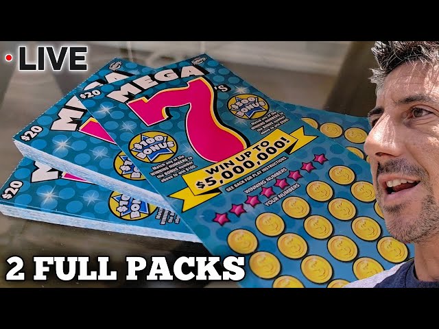 2 Full Packs of New Mega 7's  Lottery Tickets Live - Scratch Life