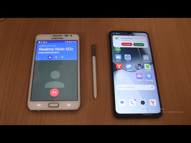 Incoming call&Outgoing call at the Same Samsung Galaxy Note 1 Android 7+Realme Note 60x