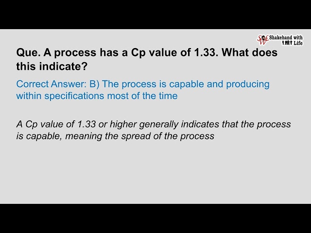 A process has a Cp value of 1.33. What does this indicate?