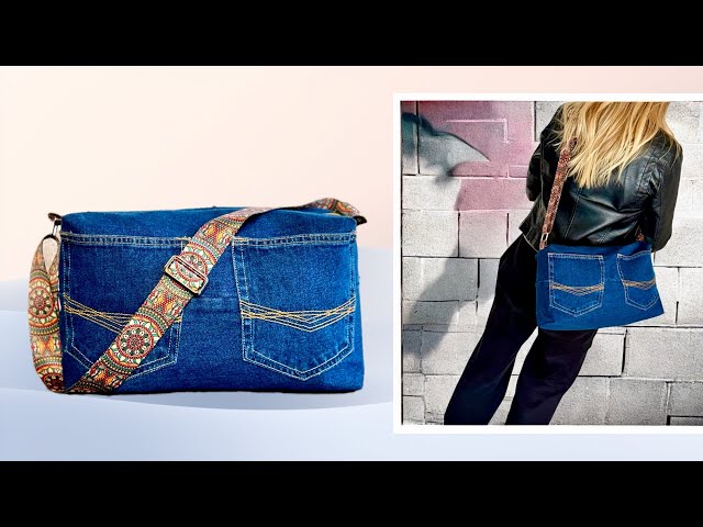 Trasforma Vecchi Jeans in una Borsa con Cerniera e Tracolla! | DIY Facile - Old Jeans Bag Tutorial