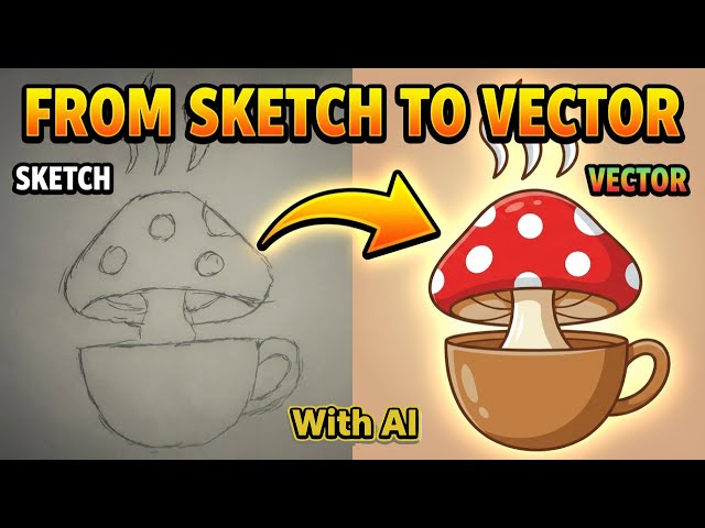 Turn Any Sketch Into a Clean Vector (NO Tracing!) | AI Sketch to Vector Tutorial