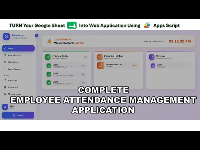 New Advanced Employee Attendance Management App Google Apps Script + Google Sheets