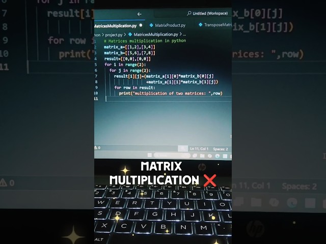 Matrix multiplication in python #python #coding #engineering