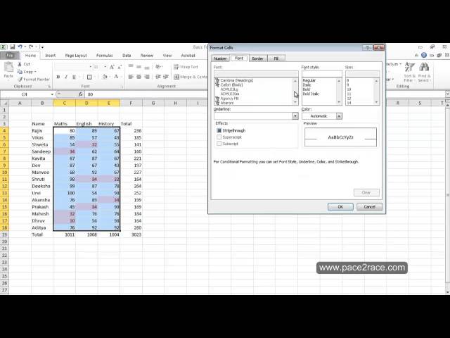 Conditional Formatting in MS Excel