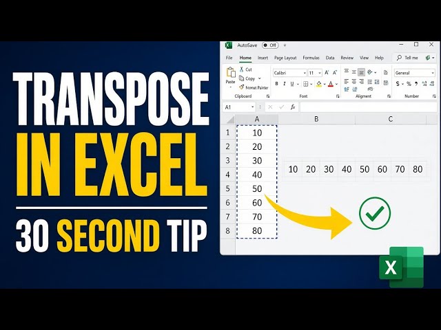 How to Transpose Data in Excel in 30 Seconds (Paste Special Trick)