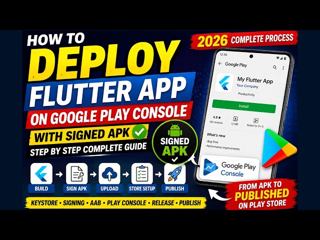 How to Deploy Flutter App on Google Play Console in 2026 🚀 Signed APK/AAB Step by Step Full Guide