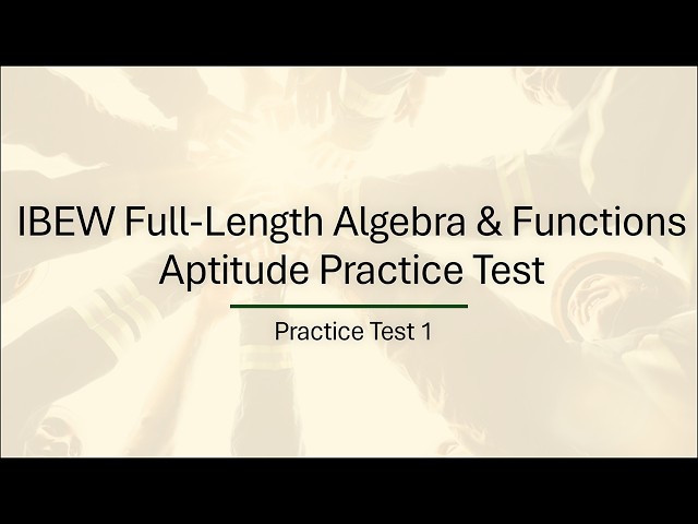 2026 IBEW Aptitude Math Test | Full-Length Practice Test (33 Questions + Answers)