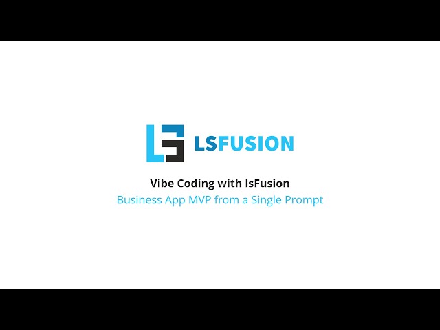 Vibe Coding with lsFusion: Business App MVP from a Single Prompt