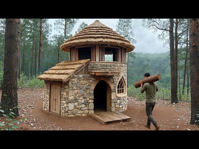 I Spent 15 Days Building a 2-Story Forest House for $0