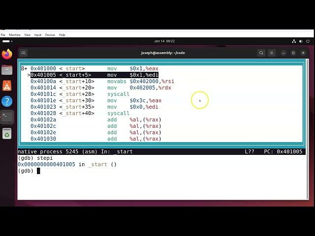 x86-64 Assembly - gdb