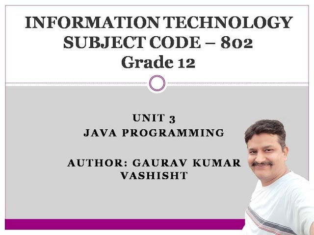 Information Technology 802 - Grade 12 (Java Practical Skills)