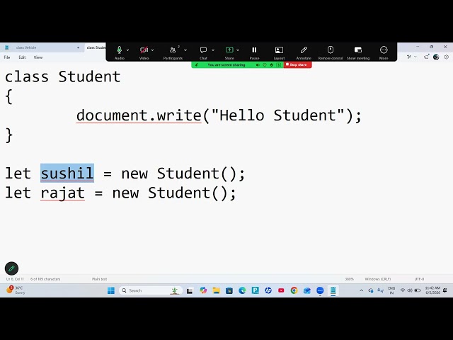 JavaScript Day 11 Constructor in JS Part 1