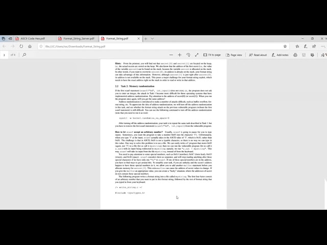 ITS 450 - Format String Vulnerability Lab