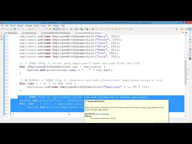 ⚡️ Java Dynamic Lists & Instance Variables | Handle Growing Employee Data Like a Pro! ⚡️