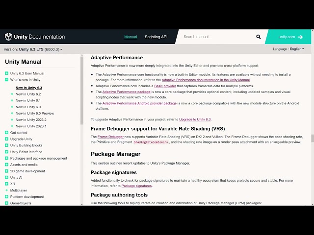 New In Unity 6.3: Adaptive Performance