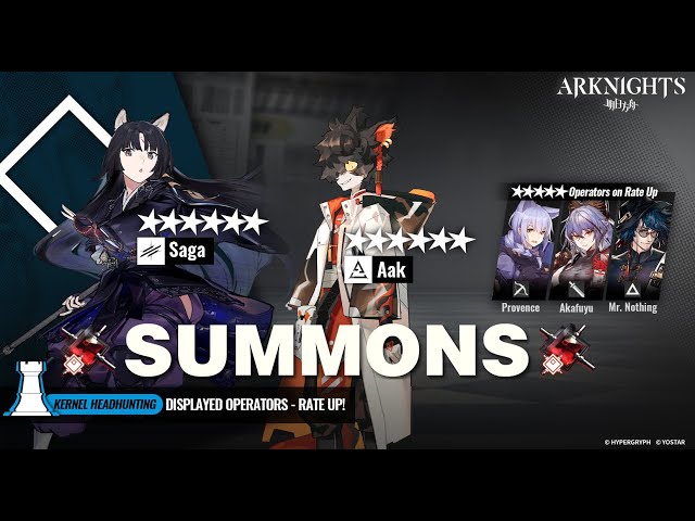 Arknights Summoning on Saga & Aak Kernel Banner