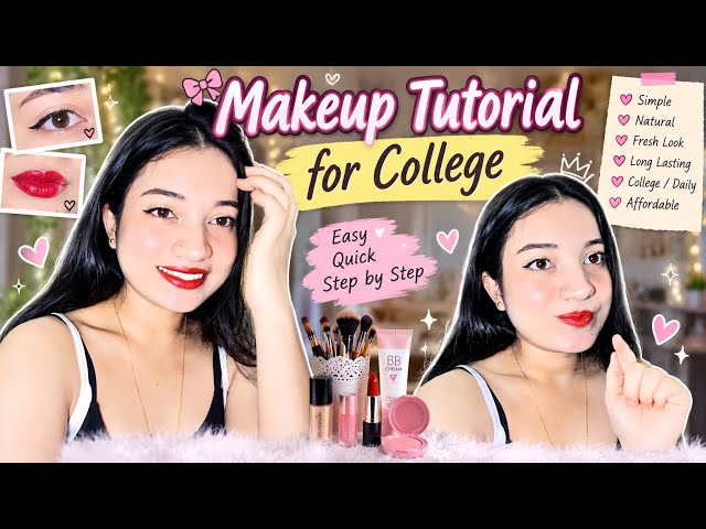Makeup tutorial for college going girls | oily/sensitive skin makeup | easy step by step makeup 💄✨