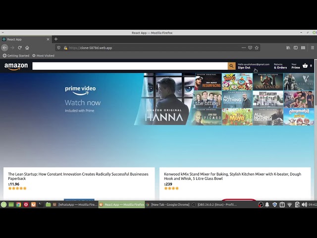 Amazon clone using React and Firebase