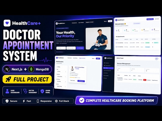 Doctor Appointment System in Next.js + MongoDB | Full Stack Project with Admin Panel
