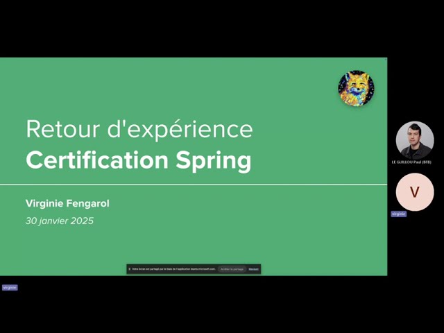 Retour d'expérience sur la Certification Spring, par Virginie Fengarol