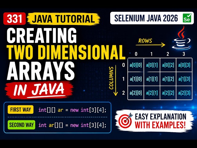 331. Creating Two Dimensional Arrays in Java (Selenium Java 2026)