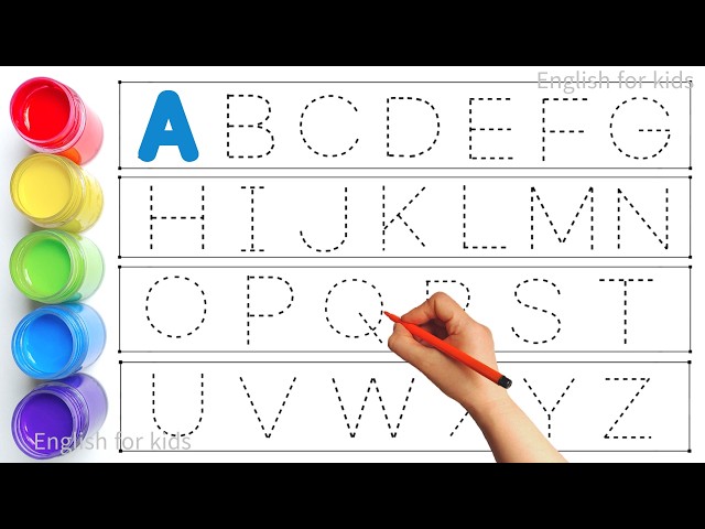 Alfabeto, canción del ABC, ABCD, de la A a la Z, rimas infantiles, colección para escribir siguie...
