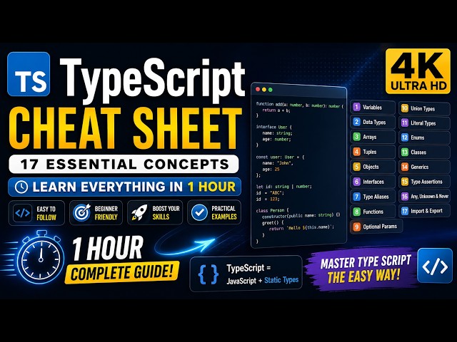 TypeScript Cheat Sheet | 17 Essential TypeScript Concepts Every Developer Should Know